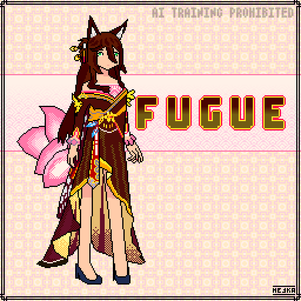 Pérégrine en pixel art, dessiné par Hefka.